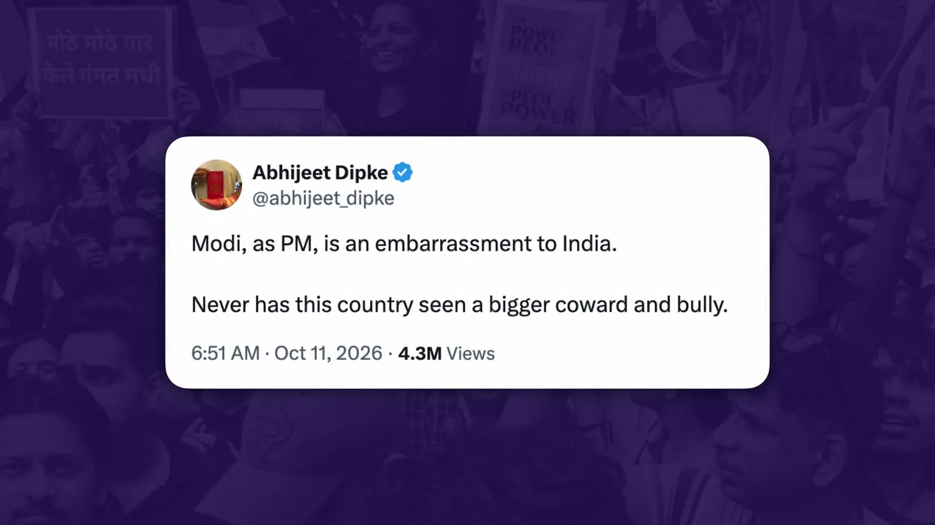 Confirmed: After his release, Dipka posted online calling Modi a coward, bully, and embarrassment to India. [04:43]