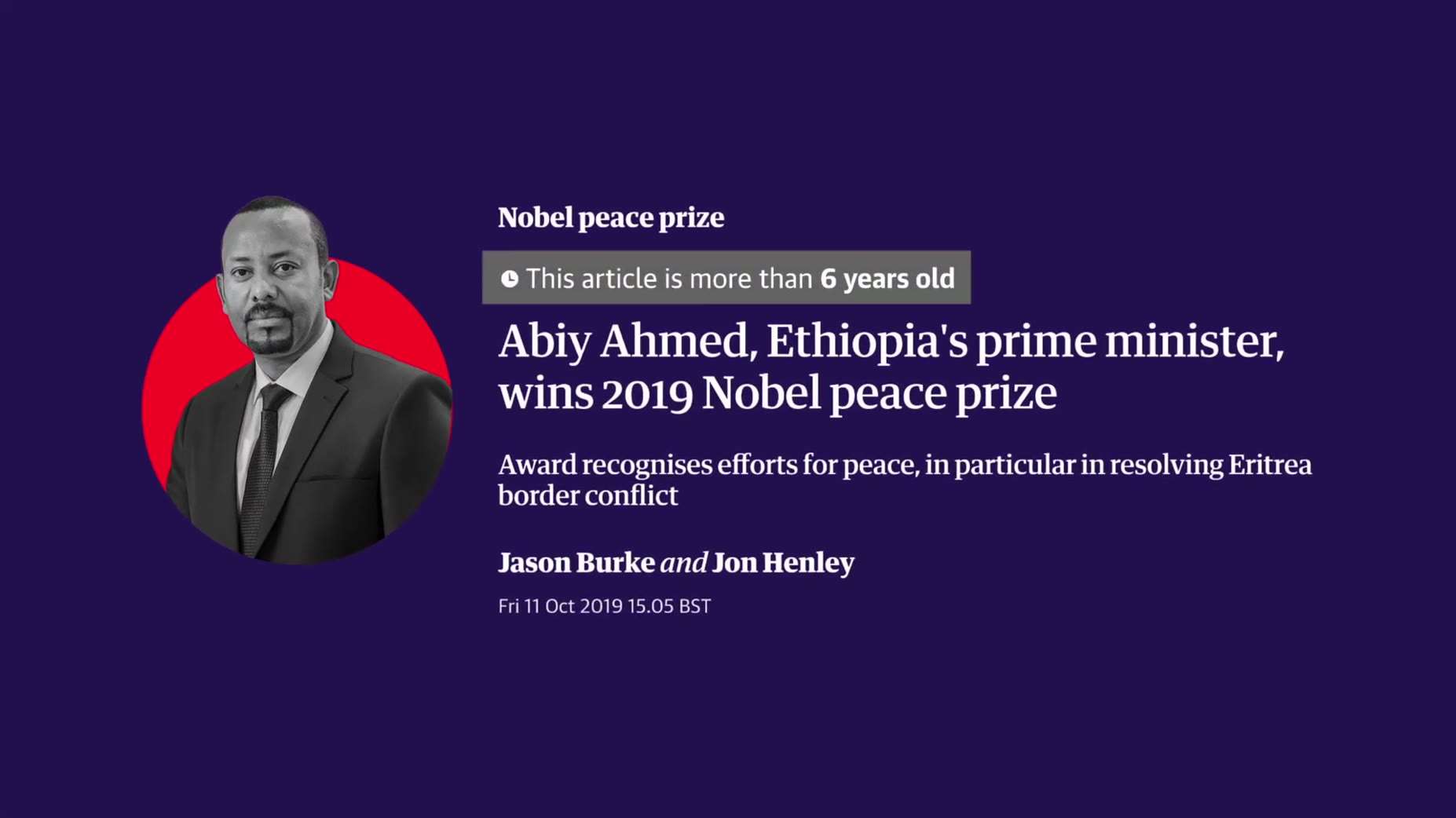Confirmed: [01:38] In 2018 Ethiopia's current Prime Minister Abiy Ahmed ousted the TPLF, then negotiated a peace deal wi